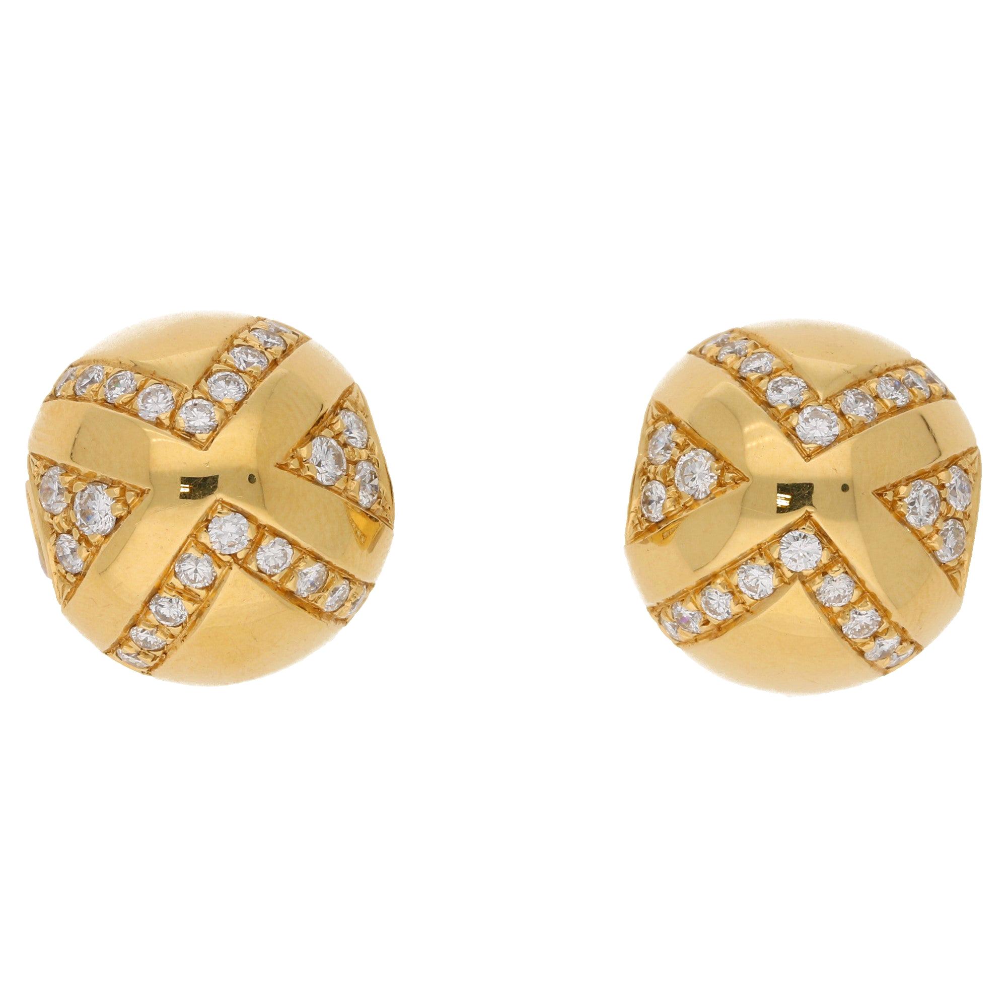 Gold Crystal-embellished clip earrings | Saint Laurent | MATCHES UK